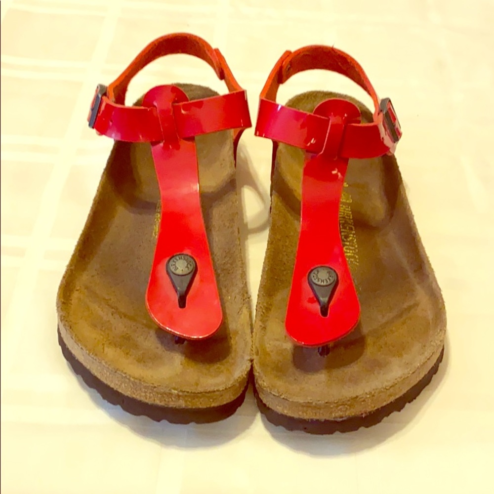 Birkenstock RED PATENT Leather with heel strap